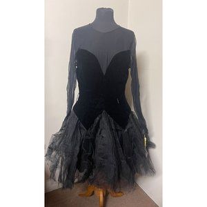 Vintage NWT Scaasi Black Velvet and Tulle Party Prom Formal Dress Size 6